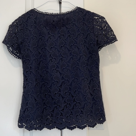 Talbots Lace navy blue blouse. Size 2. A dressy blouse. - Picture 2 of 6